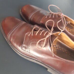 Johnston & Murphy SZ 12 M Brown Leather Men's Reeve Cap Toe Shoe